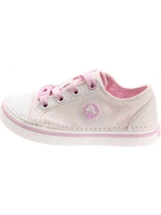 CROCS Other - Crocs Toddler Girls Canvas Sneakers Pink White Lace Up Shoes Size C10